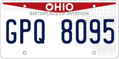 OH license plate GPQ8095