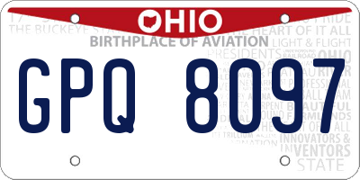 OH license plate GPQ8097