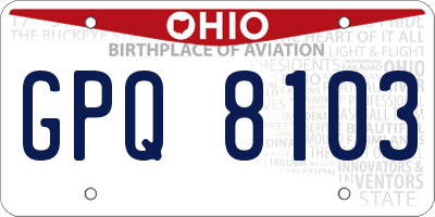 OH license plate GPQ8103
