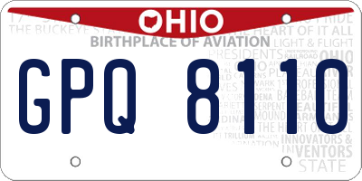OH license plate GPQ8110