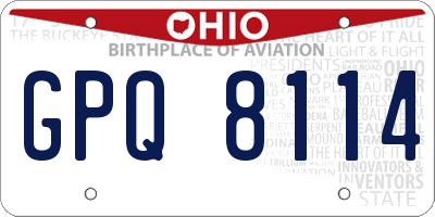 OH license plate GPQ8114