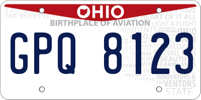 OH license plate GPQ8123