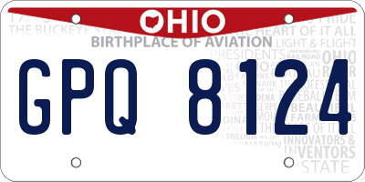OH license plate GPQ8124