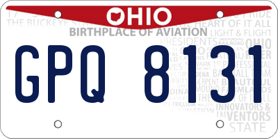 OH license plate GPQ8131