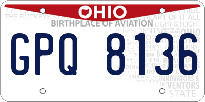 OH license plate GPQ8136