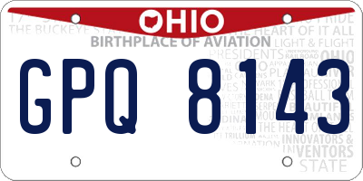 OH license plate GPQ8143