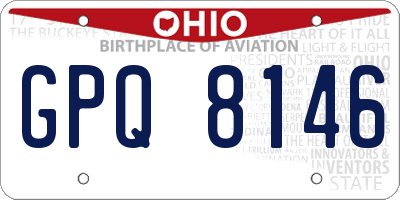 OH license plate GPQ8146