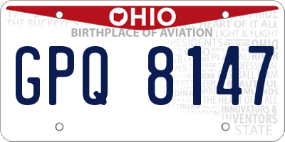 OH license plate GPQ8147