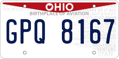 OH license plate GPQ8167