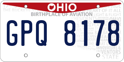 OH license plate GPQ8178