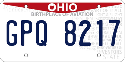 OH license plate GPQ8217