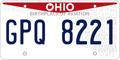 OH license plate GPQ8221