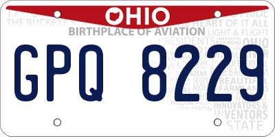 OH license plate GPQ8229