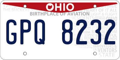 OH license plate GPQ8232