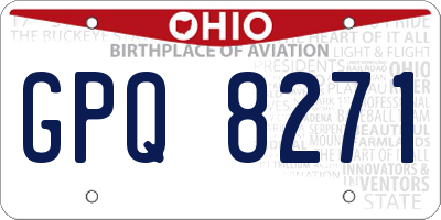 OH license plate GPQ8271