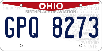 OH license plate GPQ8273