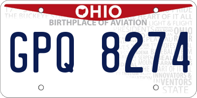 OH license plate GPQ8274