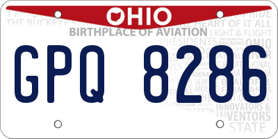 OH license plate GPQ8286