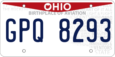 OH license plate GPQ8293