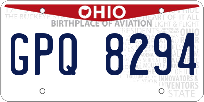 OH license plate GPQ8294
