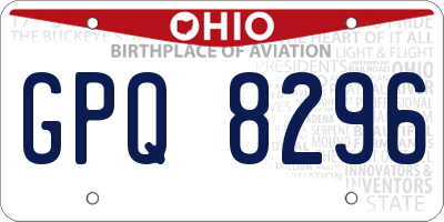 OH license plate GPQ8296
