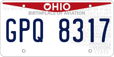 OH license plate GPQ8317