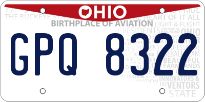 OH license plate GPQ8322