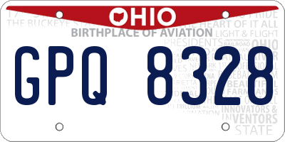 OH license plate GPQ8328