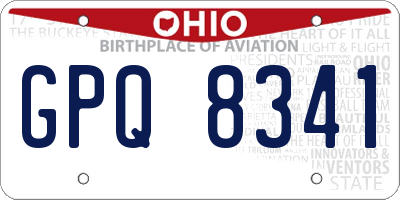 OH license plate GPQ8341
