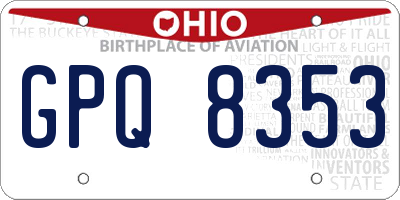 OH license plate GPQ8353