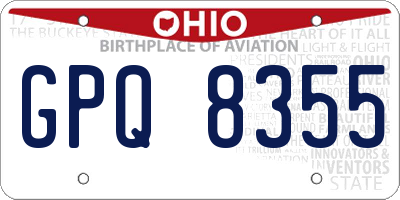 OH license plate GPQ8355
