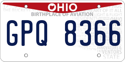 OH license plate GPQ8366