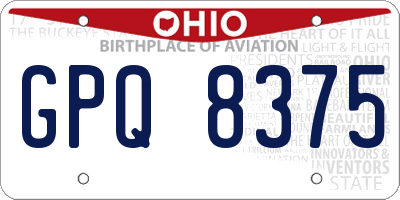 OH license plate GPQ8375