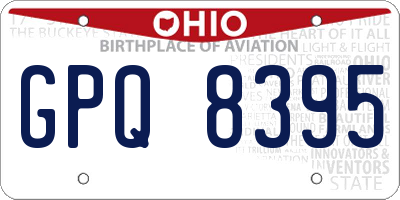 OH license plate GPQ8395