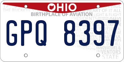 OH license plate GPQ8397