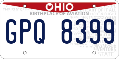 OH license plate GPQ8399