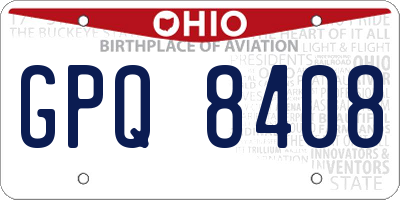 OH license plate GPQ8408