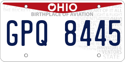 OH license plate GPQ8445