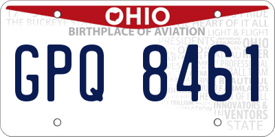 OH license plate GPQ8461