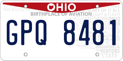 OH license plate GPQ8481
