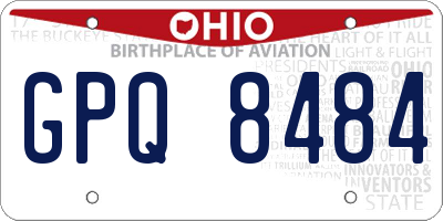 OH license plate GPQ8484