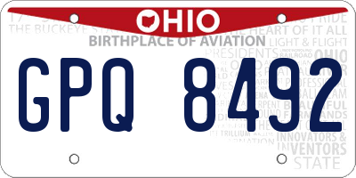 OH license plate GPQ8492