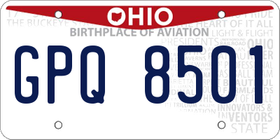 OH license plate GPQ8501