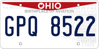 OH license plate GPQ8522