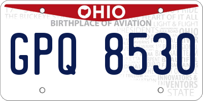 OH license plate GPQ8530