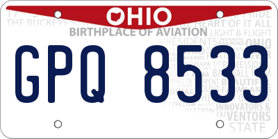 OH license plate GPQ8533
