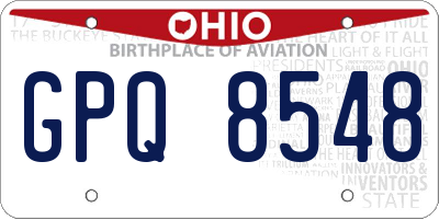 OH license plate GPQ8548