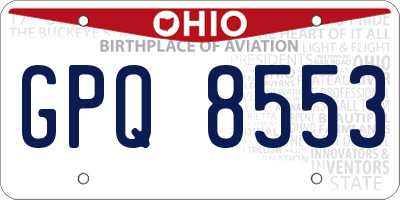 OH license plate GPQ8553