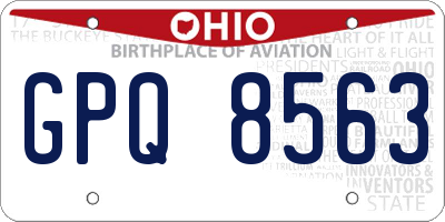 OH license plate GPQ8563