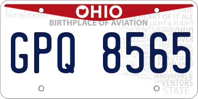OH license plate GPQ8565